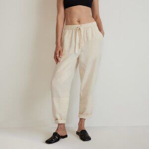 Everlane The Linen Pull-On Barrel Pant White Base - Size S
